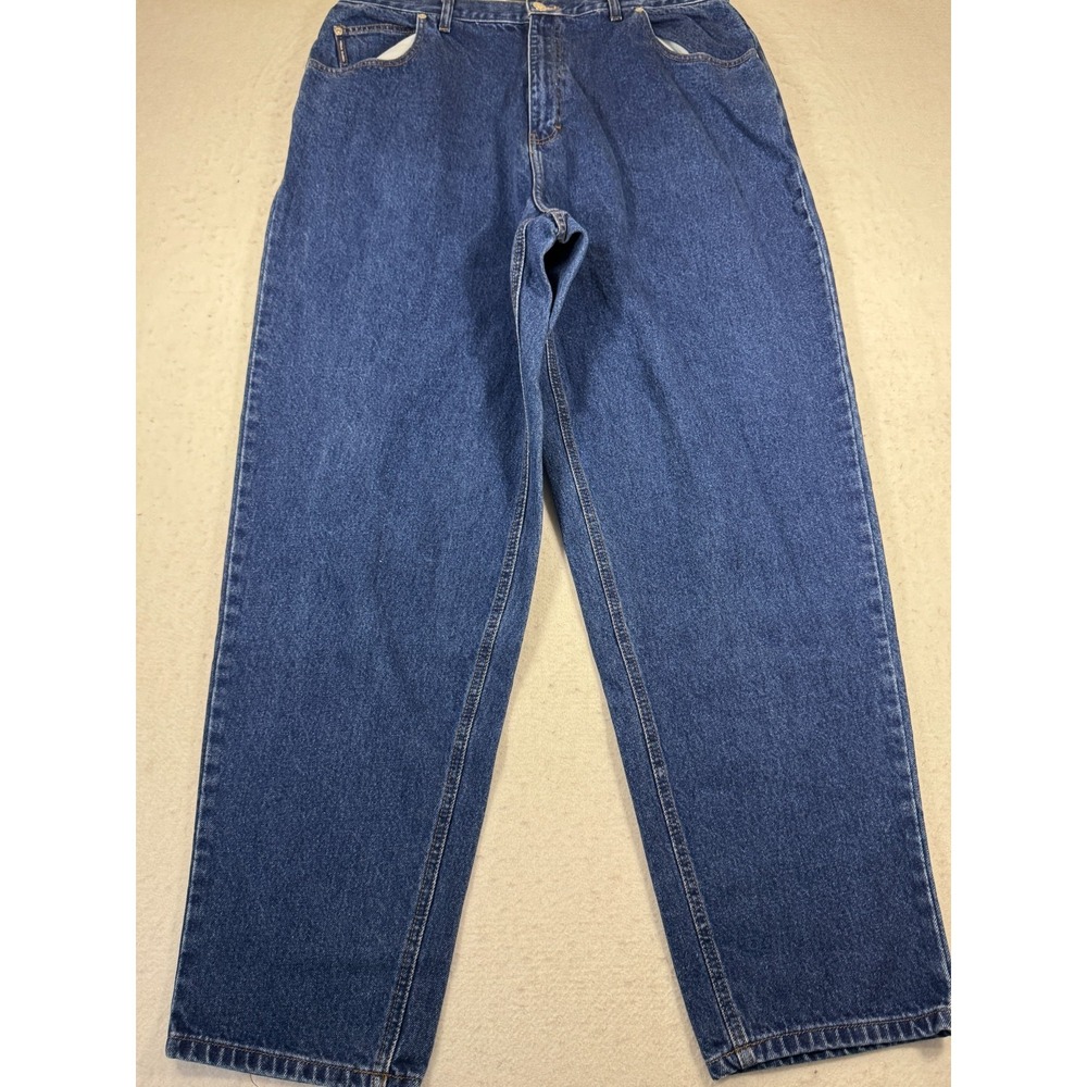 Faded‎ Glory Jeans Womens 20 Blue Denim Cotton Relaxed Fit Dark Wash High Rise